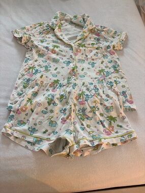 Roller Rabbit White Multicolor Tropical Elephant Short Pajama Set